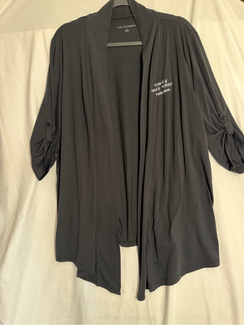 #389 Port Authority Black Open-Front Draped Women's Jacket